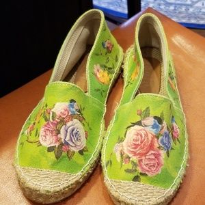 Cotton Green Floral Espadrille sz 8